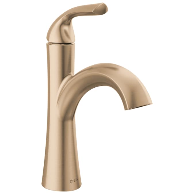 Delta Eldren Champagne Bronze Single Hole 1-Handle WaterSense Bathroom Sink Faucet with Drain and Deck Plate