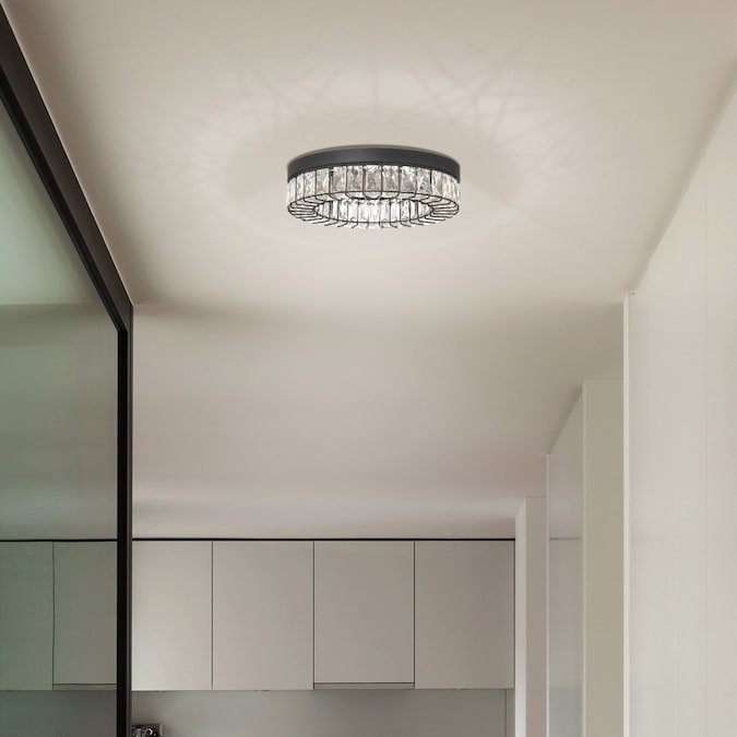 allen + roth Aurelis 1-Light 15-in Matte Black Flush Mount Light