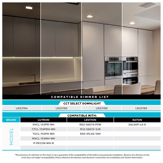 Luxrite White 5-in or 6-in 1100-Lumen Switchable Square Dimmable LED Canned Shower Recessed Downlight (6-Pack) - Image 5