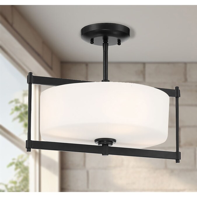 Minka Lavery First Avenue 4-Light 13-in Matte Black Semi mount light