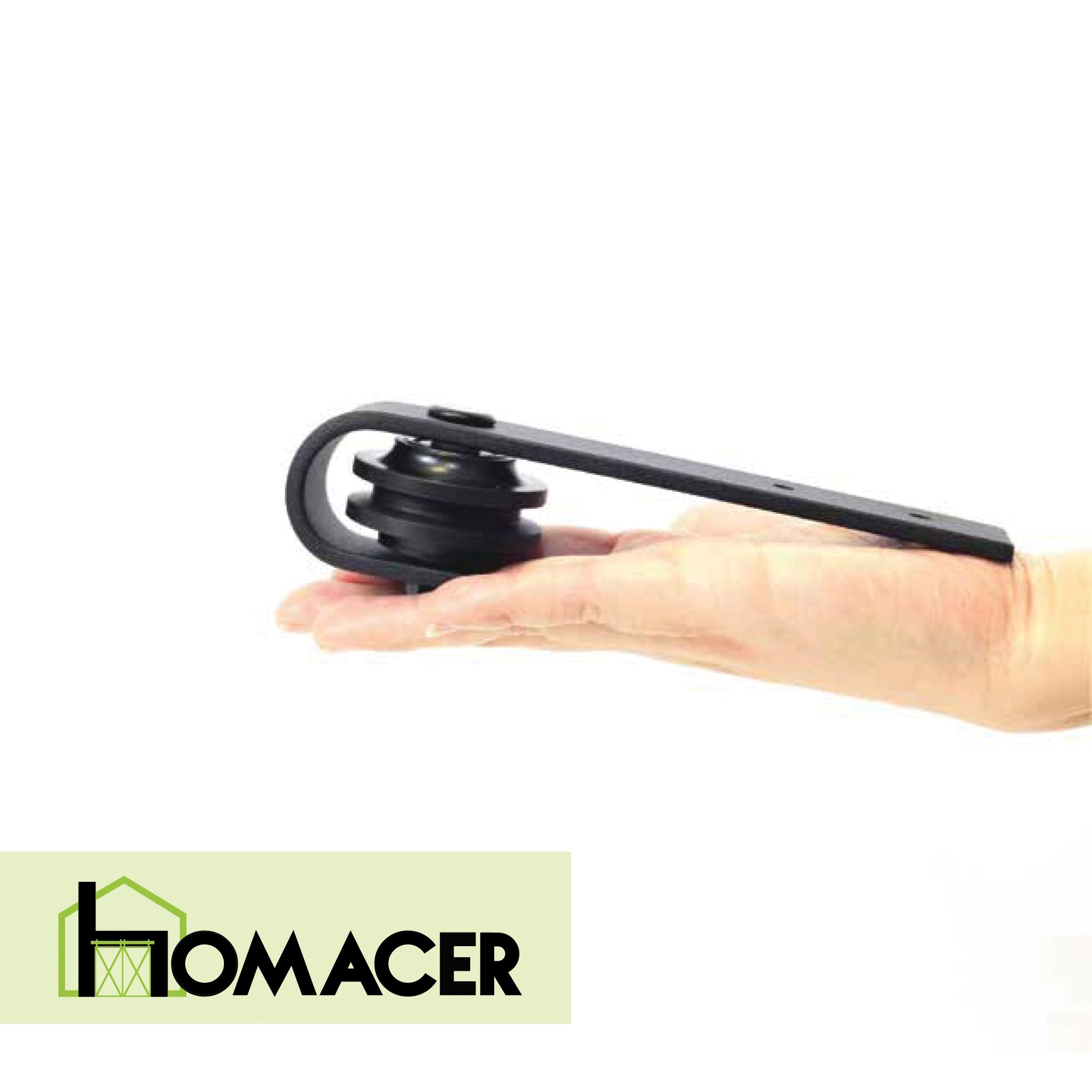 90-in Rustic black Black Indoor J-strap Double bypass Barn door hardware kit - Image 5