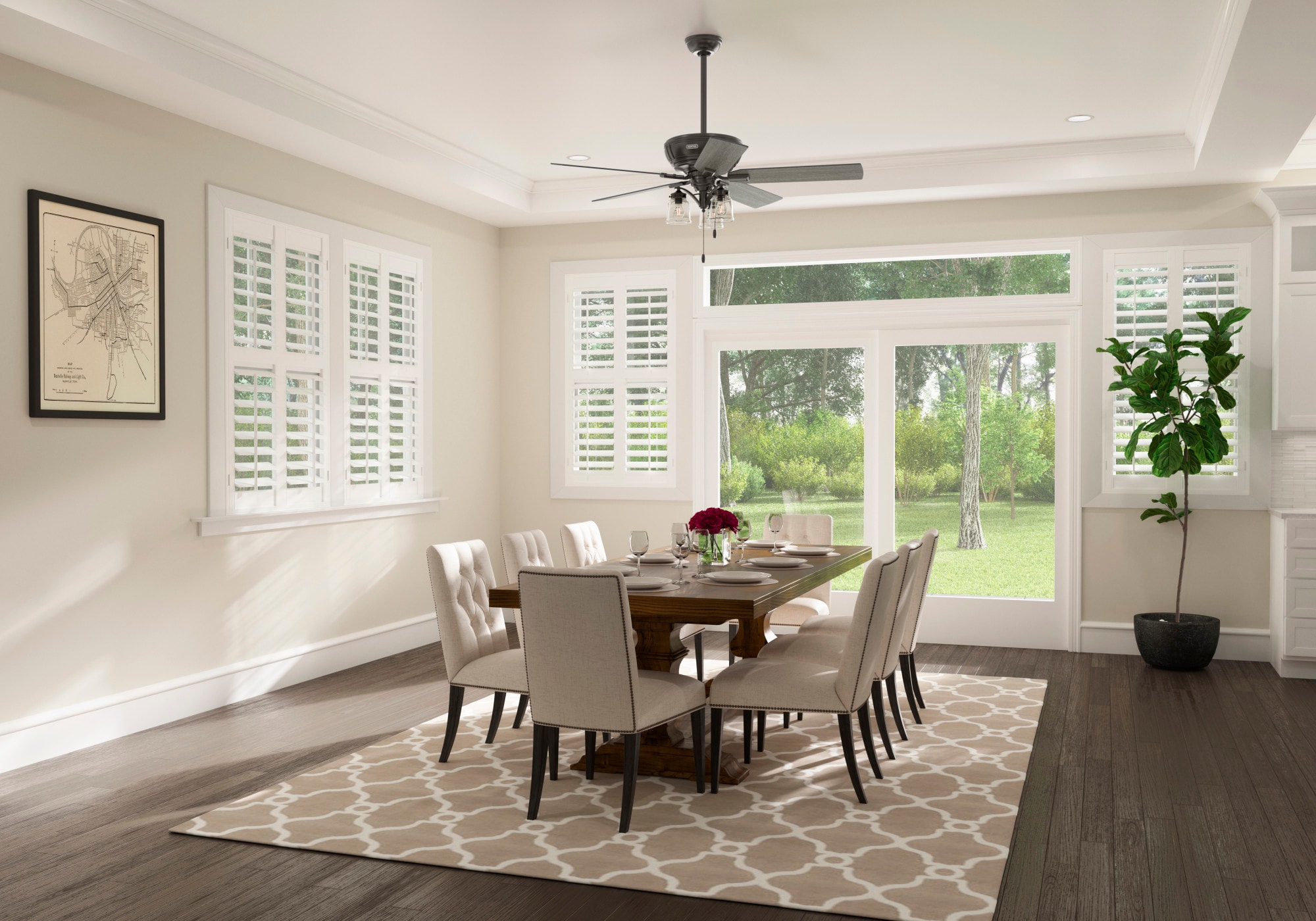 Maya 54-in Noble Bronze with Dark Gray Oak/Warm Grey Oak Blades Ceiling Fan With Light ( 5 -Blade ) - Image 6