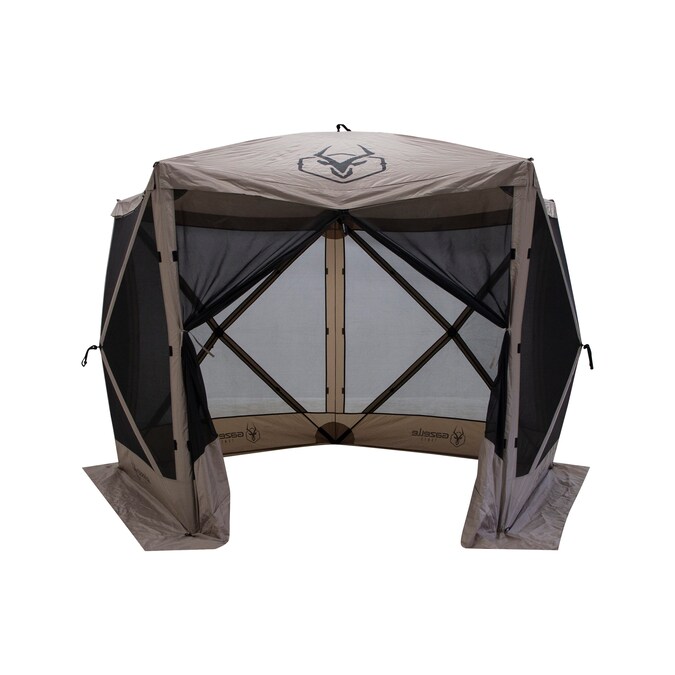 Gazelle 9.58-ft x 8.83-ft GG501DS Pentagon Desert Sand Fabric Polyester Roof Pop-up Gazebo with Screen Included
