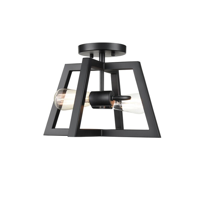 Millennium Lighting Flush mount 2-Light 6-in Matte Black Led Semi mount light