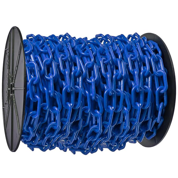 Mr. Chain 1 in (#4, 25Mm) X 250 Ft Blue Plastic Barrier Chain On A Reel