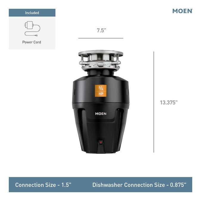 Moen Host Continuous Feed 3/4-HP Septic Safe Corded Garbage Disposal with Noise Insulation - Image 8