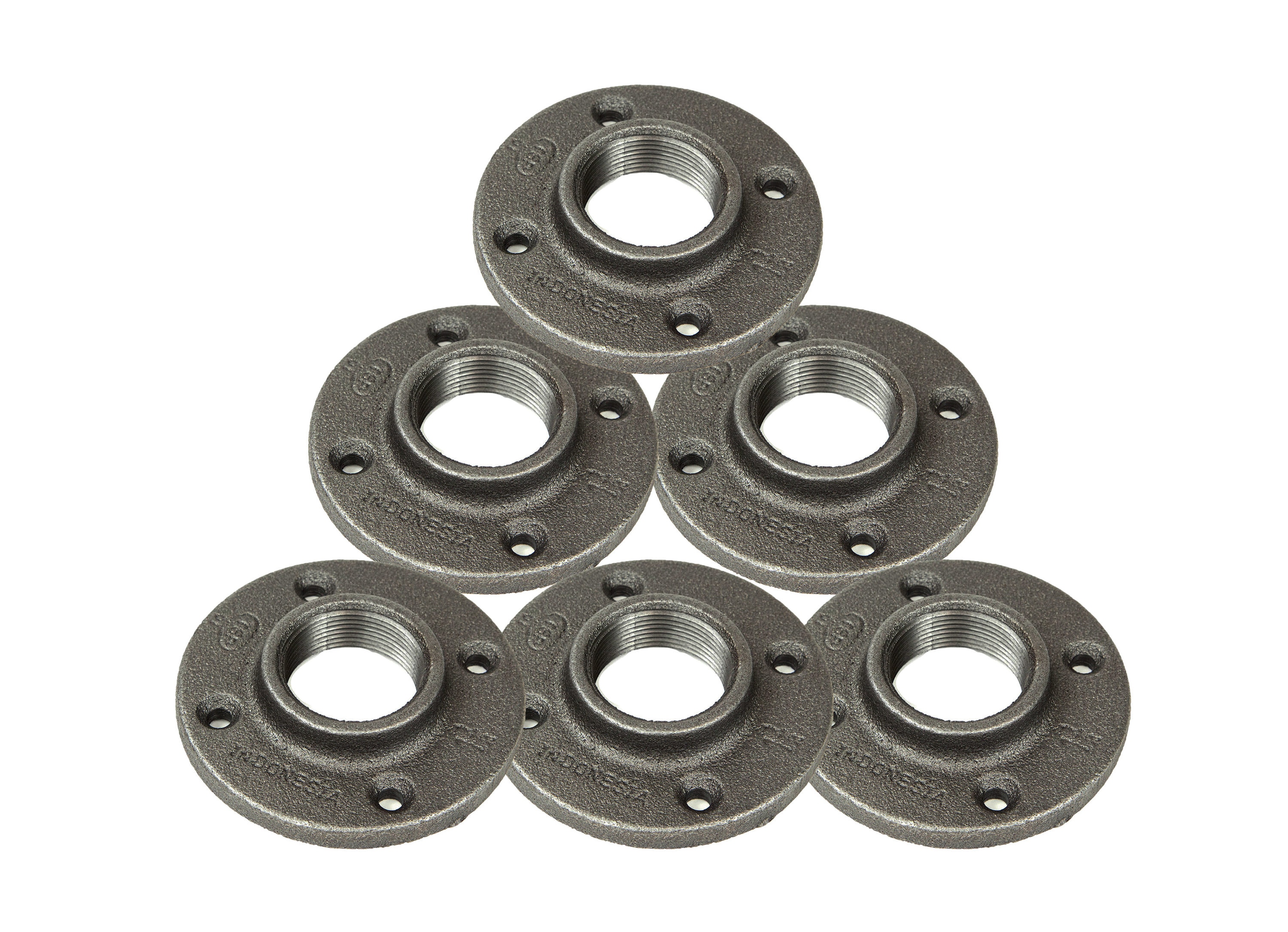 2-in Black Iron Floor Flange for Structural/Decorative Use, ANSI/ASTM A197 A153 Approved, -20F to 300F Temperature Range