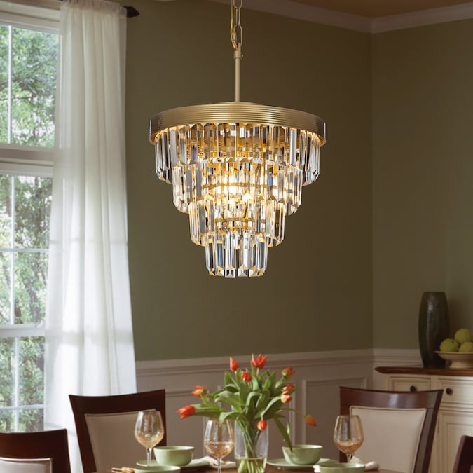 AloaDecor Lighting 3-Light Antique Gold Modern/Contemporary Dry rated Chandelier