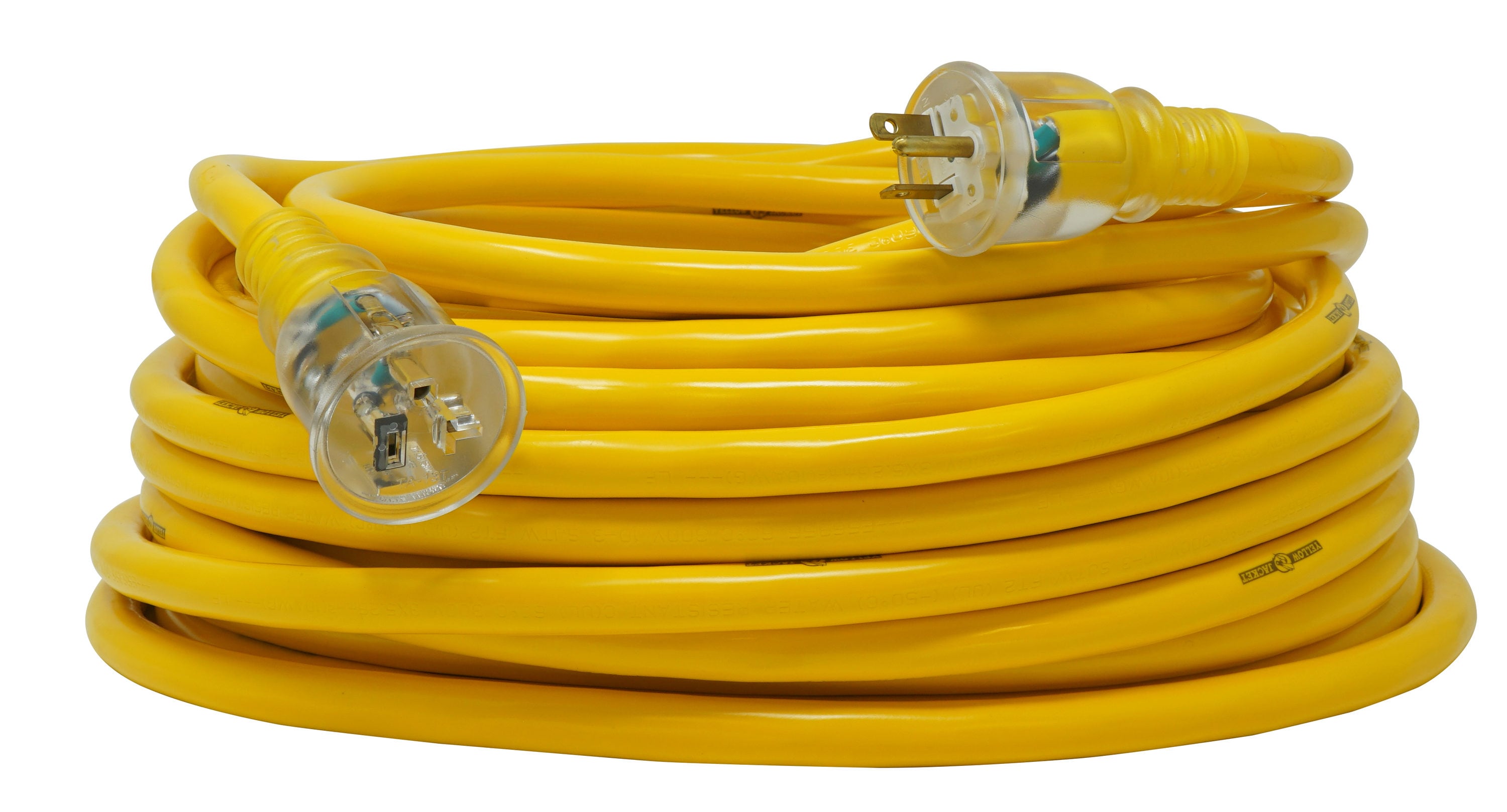Yellow Jacket 100-ft 10 / 3 3 Prong Yellow Outdoor SJTW Heavy Duty Lighted Extension Cord