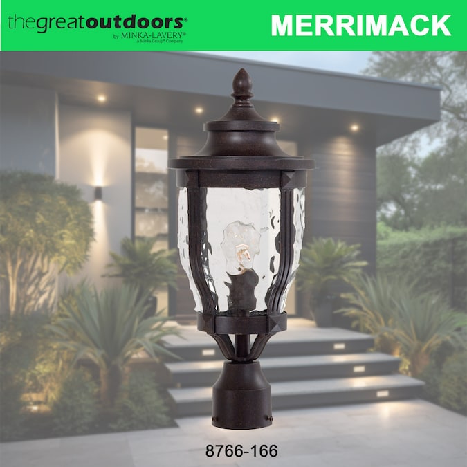 Minka Lavery Merrimack 19.25-in Corona Bronze Transitional Outdoor Post Light