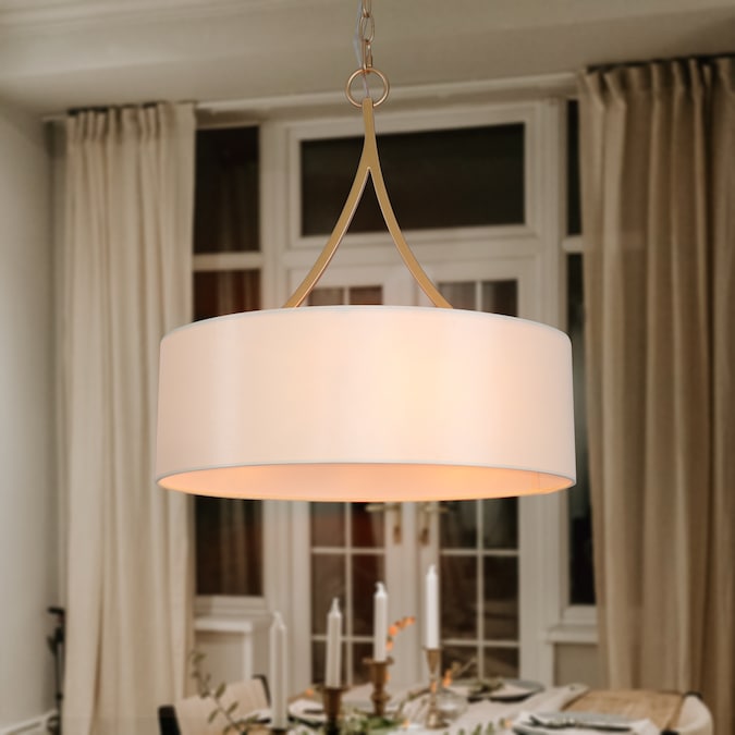 ZEVNI Mushlee Modern Farmhouse 3-Light Matte Gold Modern/Contemporary LED Dry rated Chandelier