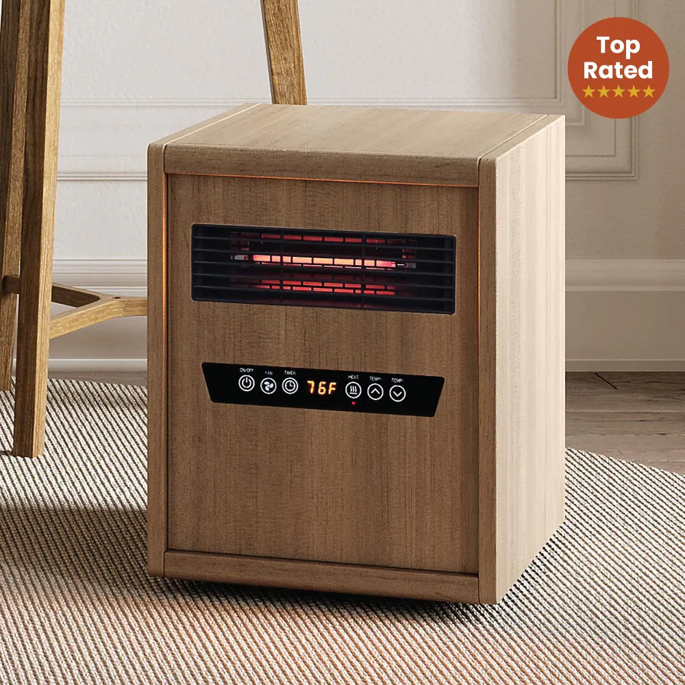Up to 1500-Watt Infrared Cabinet Indoor Electric Space Heater with Thermostat and Remote Included