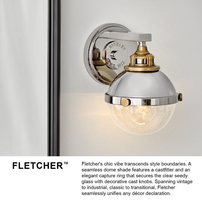 Hinkley Fletcher 6.25-in 1-Light Polished Nickel LED Traditional Vanity Light - Image 11