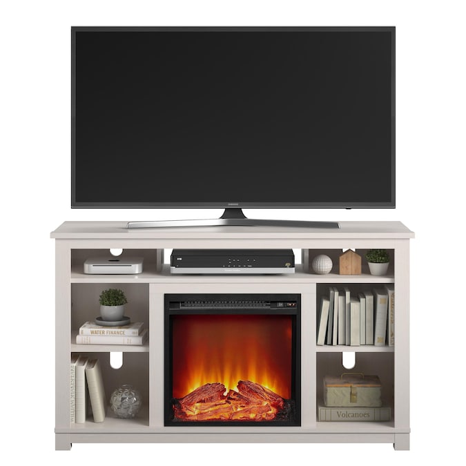 Ameriwood Home 47.6-in W Ivory Pine TV Stand with Fan-forced Flat Wall Electric Fireplace - Image 6