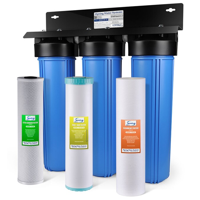 iSpring Triple-stage 15-GPM Kdf Well Water Whole House Water Filtration System