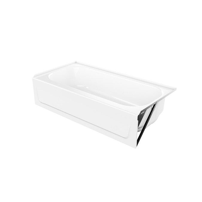 Mansfield Pro-Fit Cast 30-in x 60-in White Porcelain Enameled Steel Alcove Soaking Bathtub (Left Drain)