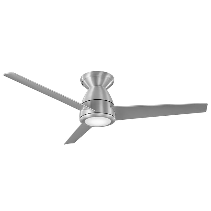 Modern Forms Tip Top 44-in Brushed Aluminum Integrated LED Indoor/Outdoor Flush Mount Smart Ceiling Fan with Light and Remote (3-Blade)