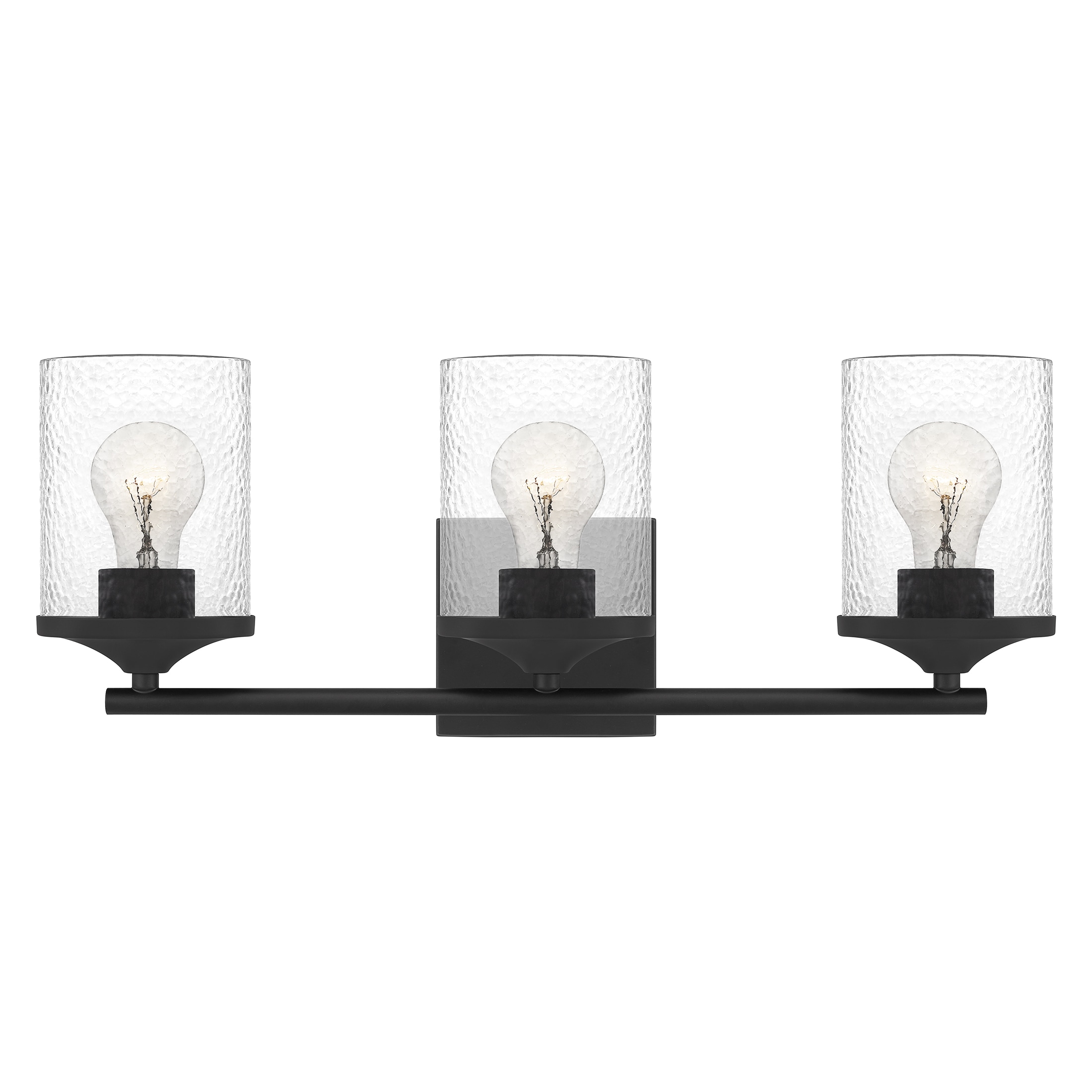 Abner 21-in 3 -Light Matte Black Transitional Vanity light
