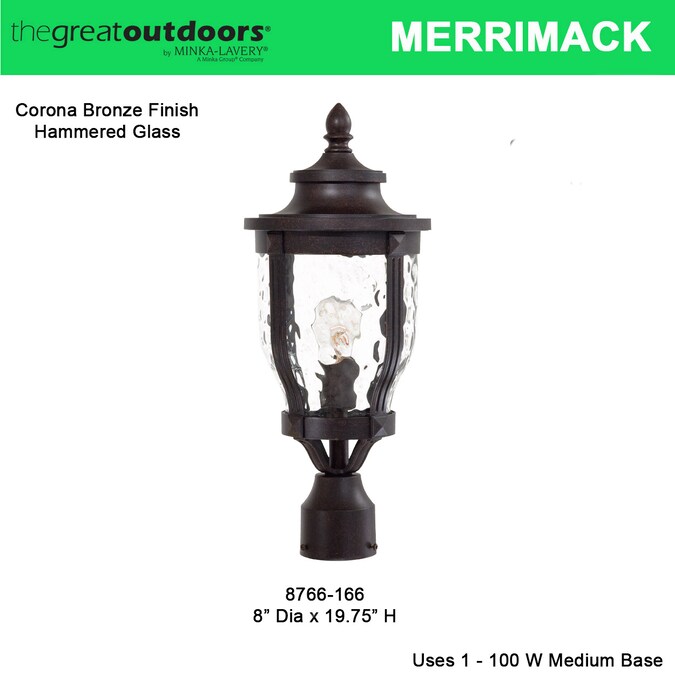 Minka Lavery Merrimack 19.25-in Corona Bronze Transitional Outdoor Post Light - Image 3