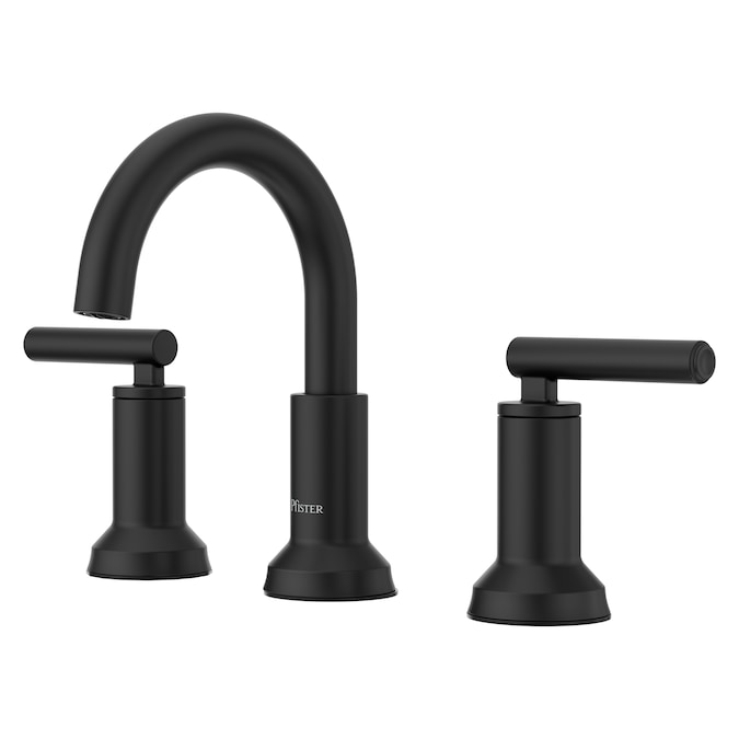 Pfister Capistrano Spot Defense Matte Black Widespread 2-Handle WaterSense Bathroom Sink Faucet with Drain