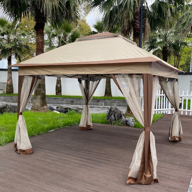 CASAINC 11-ft x 11-ft Square Brown Pop-up Canopy - Image 10
