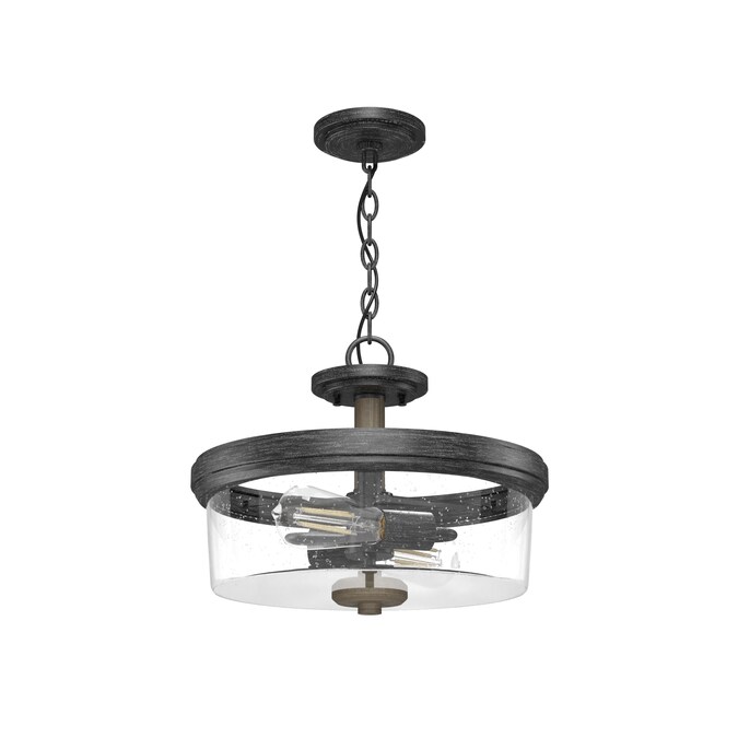 Hunter River Mill 2-Light 15-in Satin Brown Flush Mount Light