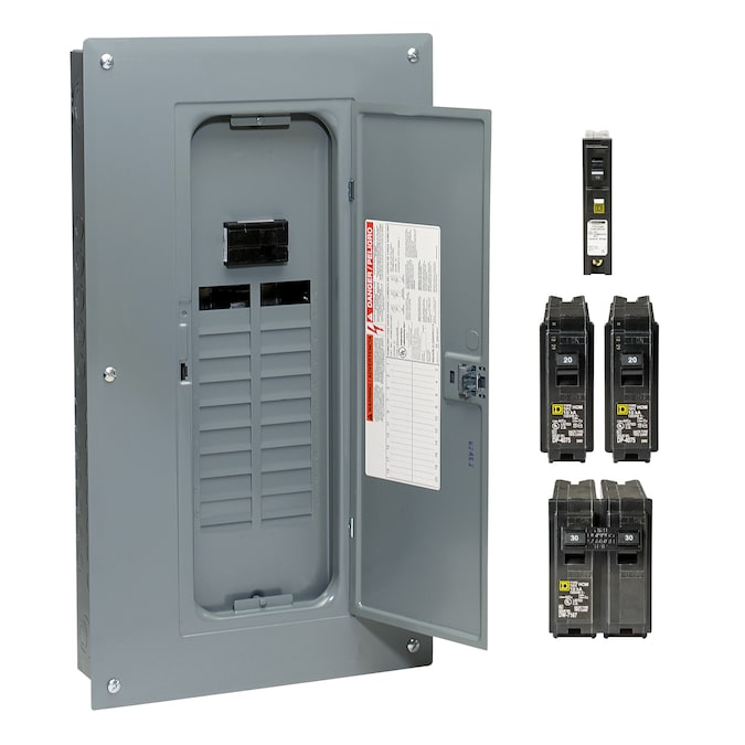 Square D 100-Amp 20-Spaces 40-Circuit Indoor Main Breaker Plug-on Neutral Load Center (Value Pack)