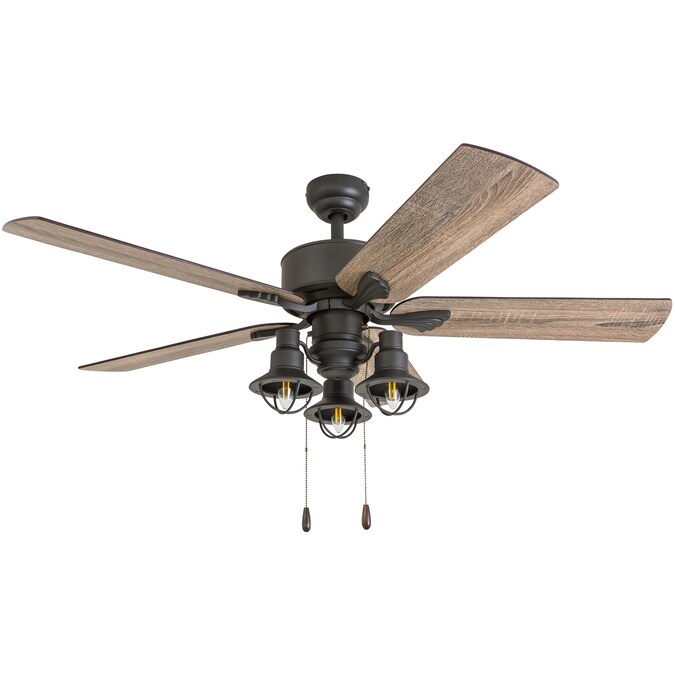 Prominence Home Marlow 52-in Aged Bronze with Barnwood/Tumbleweed Blades LED Indoor Ceiling Fan with Light and Remote (5-Blade)