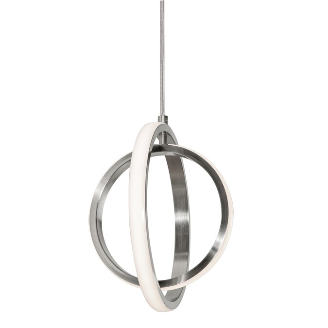 AFX Lock 2-Light Satin Nickel Modern/Contemporary Globe LED Mini Outdoor Hanging Pendant Light