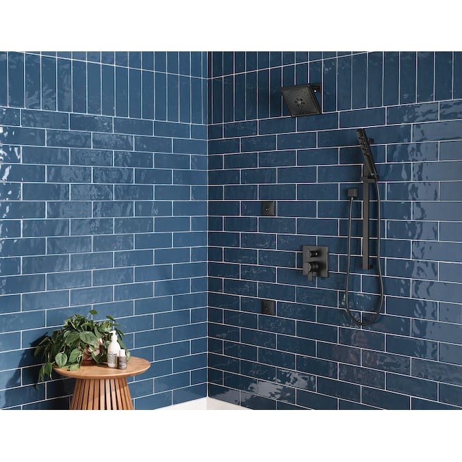 Delta Universal Showering Components Matte Black 3.5-in Rectangle Handheld Shower Head 1.75-GPM (6.6-LPM) - Image 10