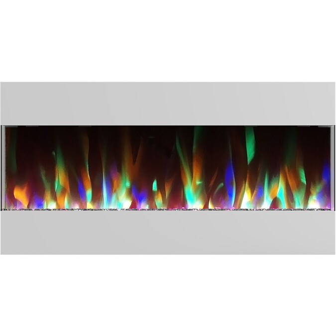 Cambridge 42-in W White LED Wall-mount Electric Fireplace with Remote Control Included