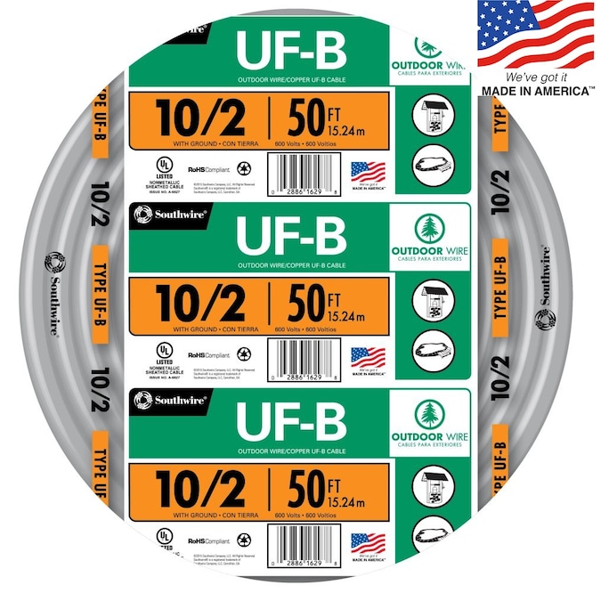 Southwire 50-ft 10/2 UF-B Wire W/G (By-the-roll)