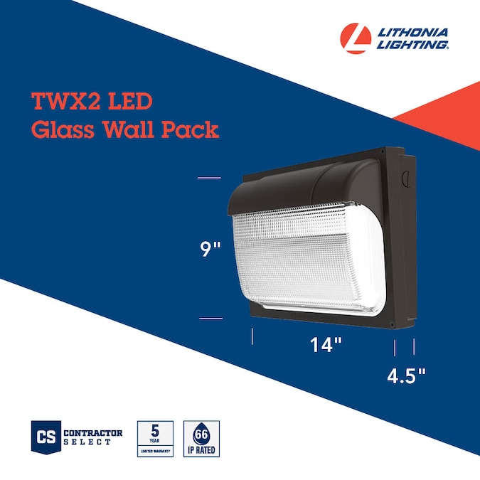 Lithonia Lighting 100-Watt EQ Textured Hardwired LED Outdoor Wall Pack Light 6950-Lumen - Image 8