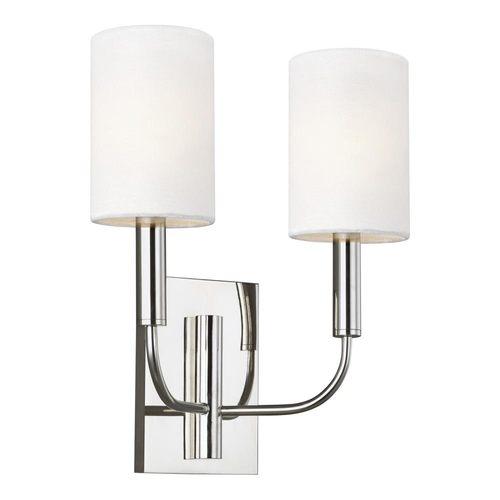 Brianna 11.375-in W 2 -Light Polished Nickel Wall Sconce