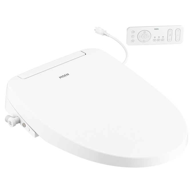 Moen Plastic White Elongated Soft Close Heated Bidet Toilet Seat