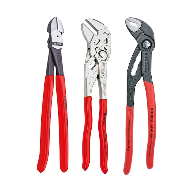 KNIPEX Black Insulated Plier Set - 3-Pack Assorted Pliers for Home Repair - Includes Cobra Pliers, Pliers Wrench, and Diagonal Cutters