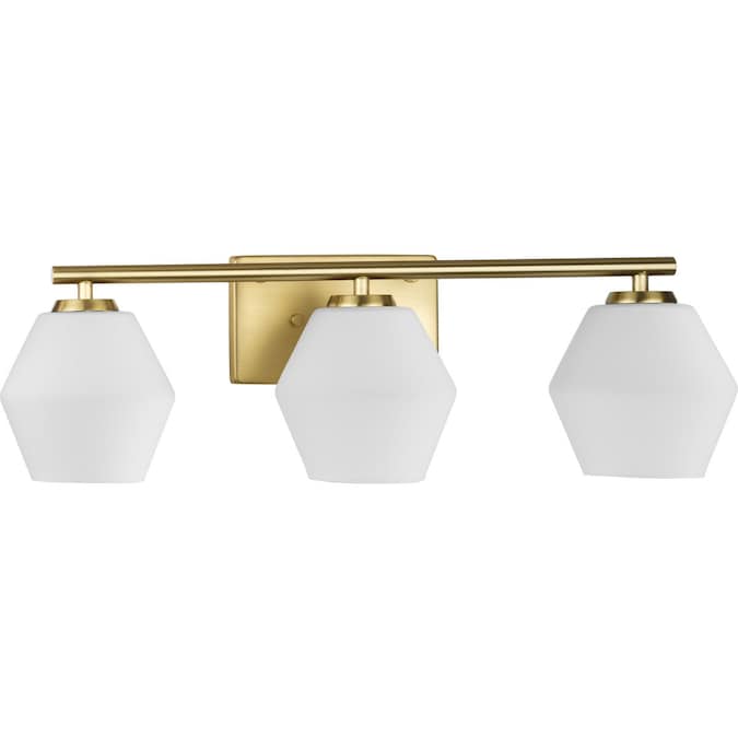 Progress Lighting Copeland 24-in 3-Light Brushed Gold Mid-century Vanity Light