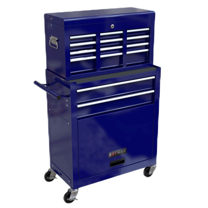 Wrightmaster 13-in W x 42.8-in H 8-Drawer Steel Rolling Tool Cabinet (Blue)