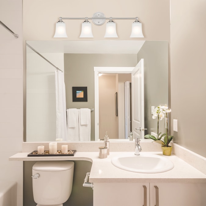 Designers Fountain Bronson 31.75-in 4-Light Matte Nickel Transitional Vanity Light Bar