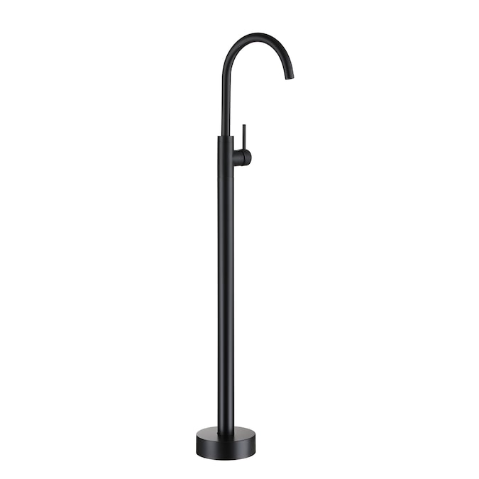 Clihome Matte Black 1-handle Freestanding High-arc Bathtub Faucet (Valve Included)