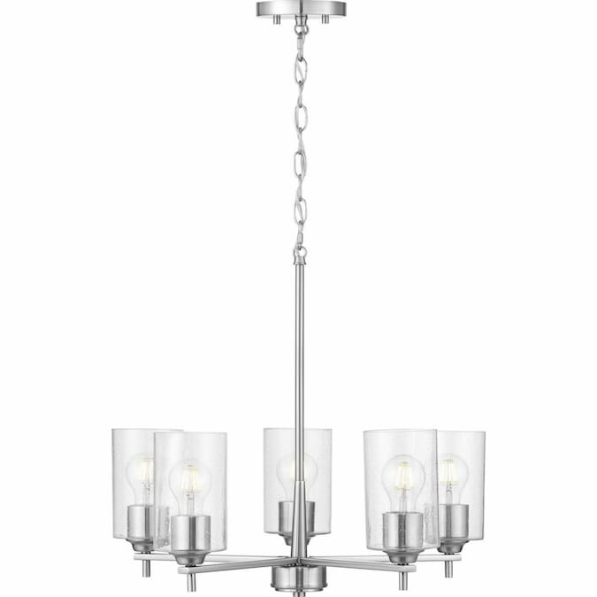 Progress Lighting Morehouse 5-Light Brushed Nickel Transitional Dry rated Chandelier - Image 8