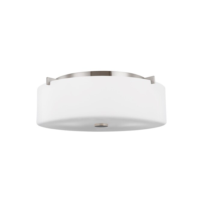 Generation Lighting Sunset Drive 3-Light 16-in Brushed Stainless Steel Flush Mount Light
