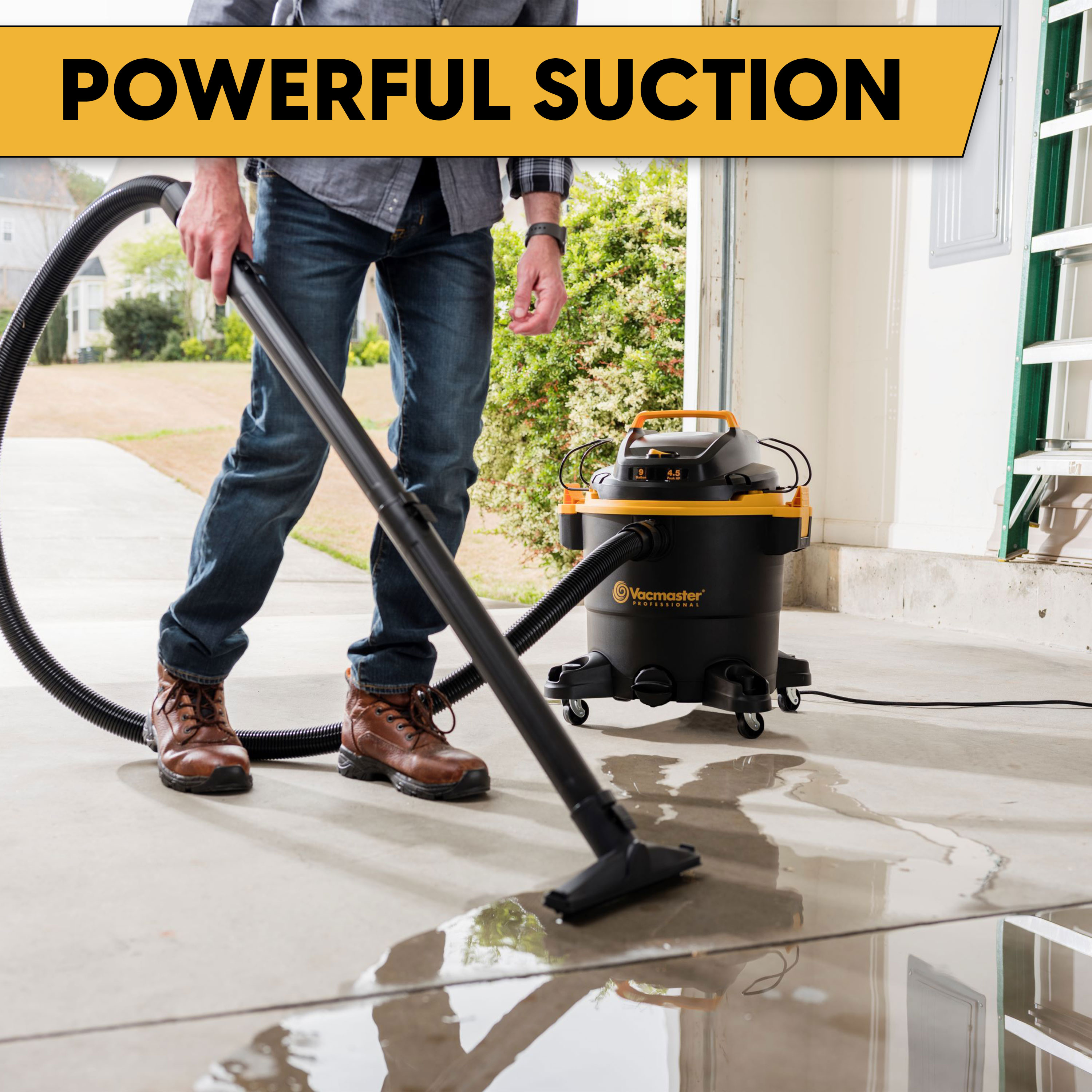 9-Gallon 4.5 HP Corded Wet/Dry Shop Vacuum with Accessories Included - Image 7