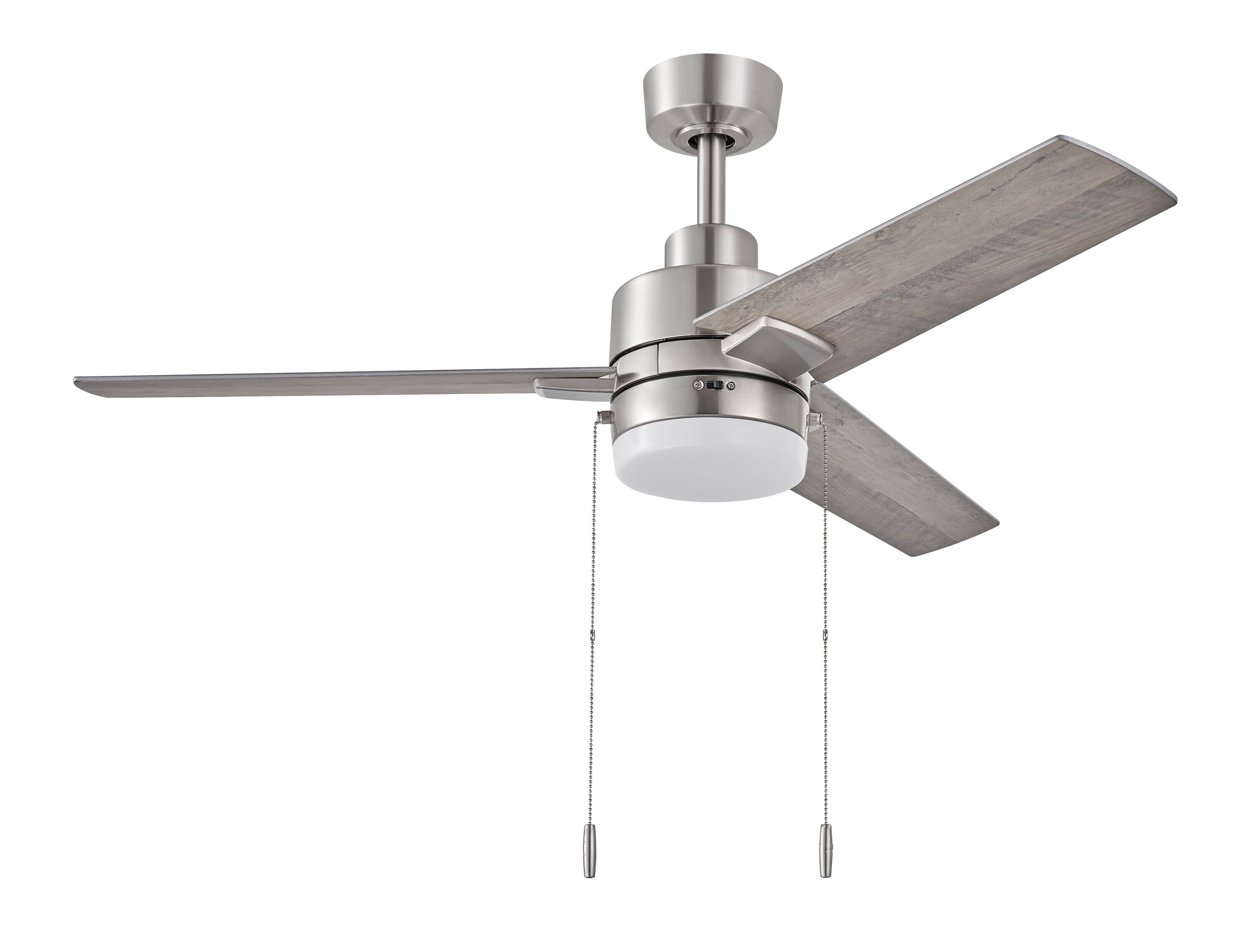 Brinson 44-in Integrated LED Brushed Nickel with Silver/Burnished Maple Blades Ceiling Fan With Light ( 3 -Blade ) - Image 2