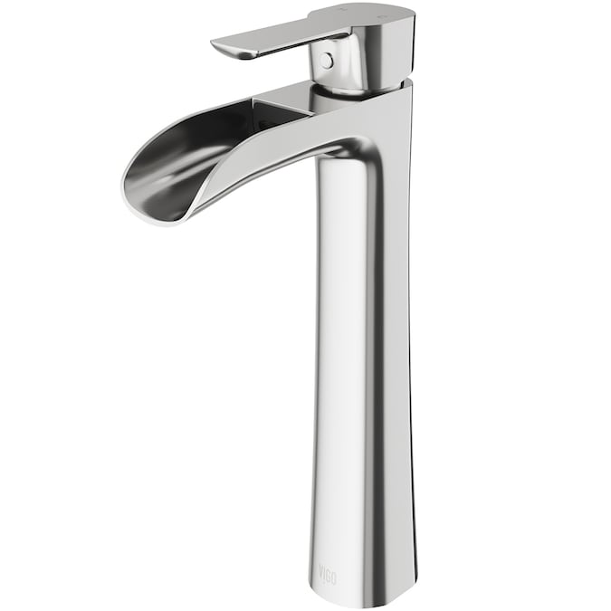 VIGO Niko Brushed Nickel Vessel 1-Handle WaterSense Waterfall Bathroom Sink Faucet