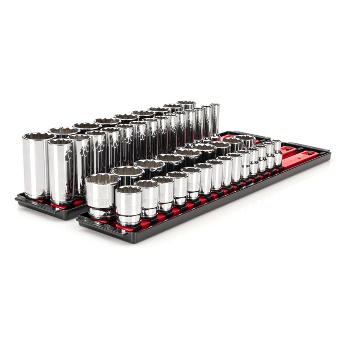 TEKTON 1/2-in Drive Metric Shallow/Deep Socket Set (46-Pieces)