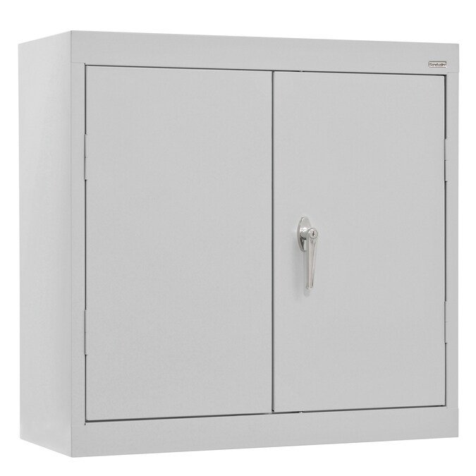 Sandusky 30-in W x 26-in H x 12-in D Wall-mounted Steel Garage Cabinet in Gray