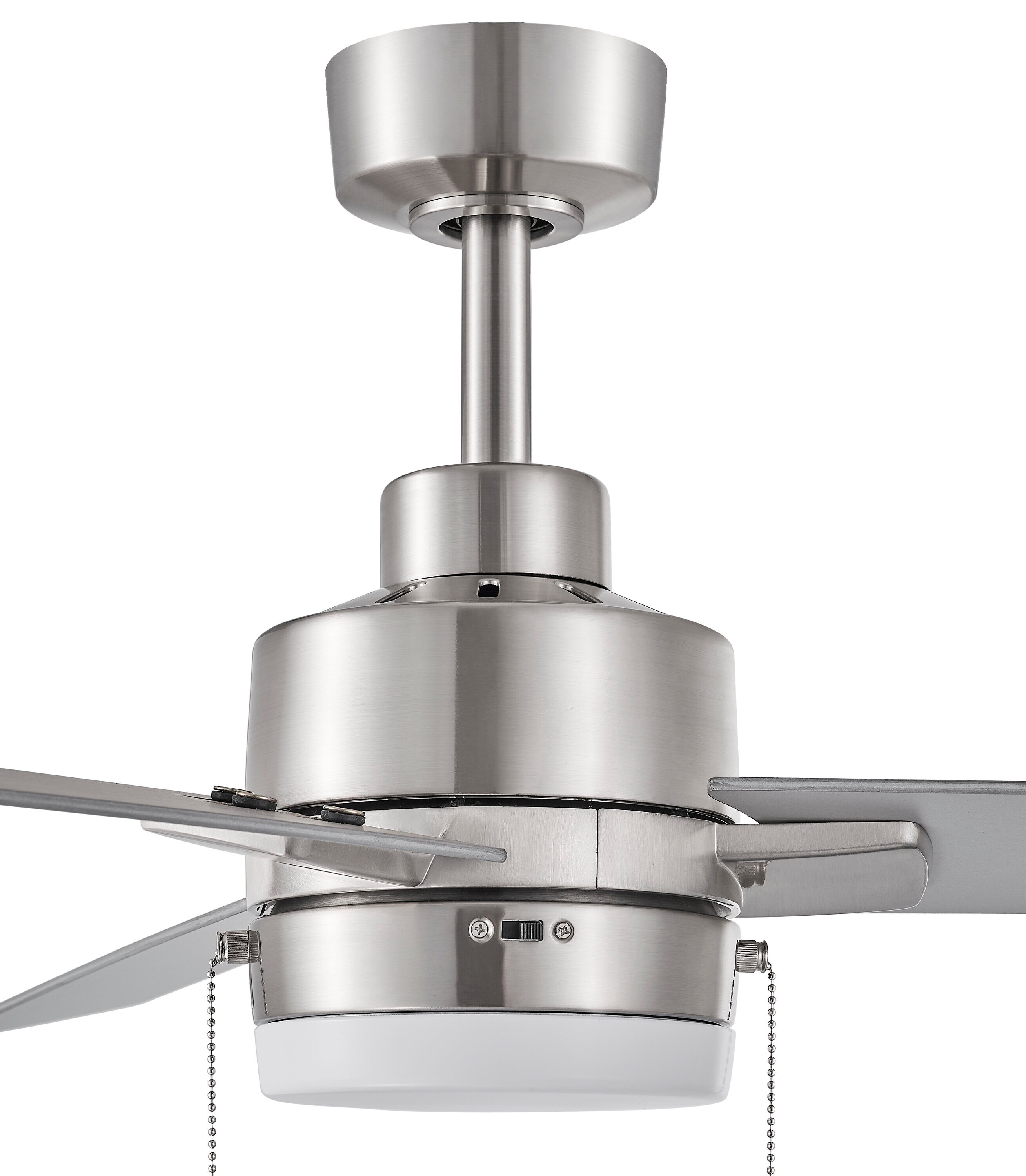 Brinson 44-in Integrated LED Brushed Nickel with Silver/Burnished Maple Blades Ceiling Fan With Light ( 3 -Blade ) - Image 7