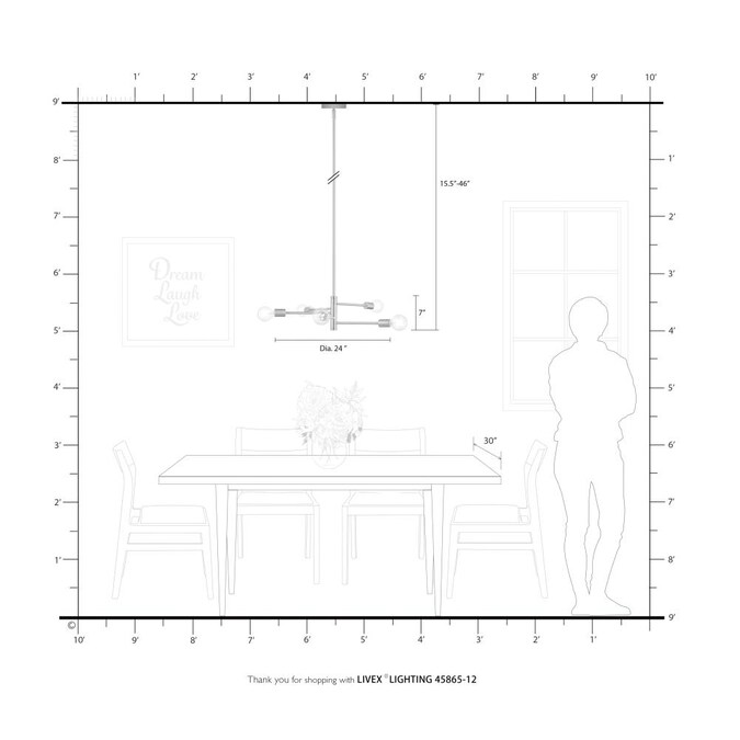 Livex Lighting Bannister 5-Light Satin Brass Modern/Contemporary Damp Rated Chandelier - Image 8