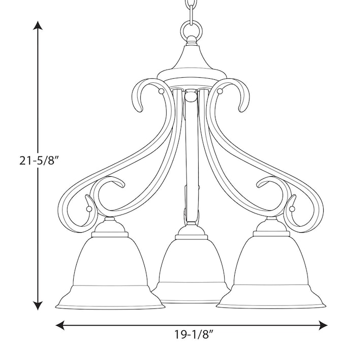 Progress Lighting Torino 3-Light Brushed Nickel Transitional Dry rated Chandelier - Image 4